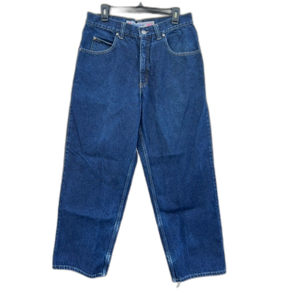 ANCHOR BLUE MENS BEYOND BAGGY JEANS SIZE 32X32 BLUE WIDE LEG Y2K 90S VINTAGE